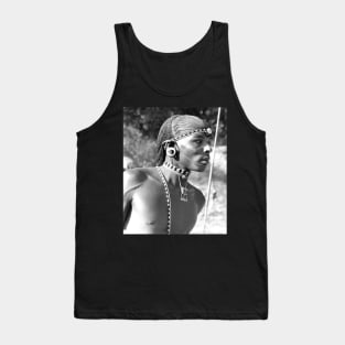 Portrait of a Maasai Warrior Tank Top